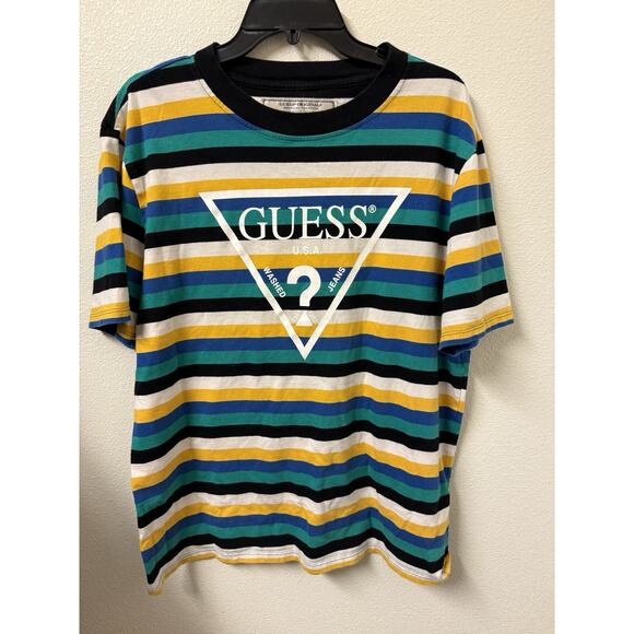 Guess Shirt Mens Medium Los Angeles Guess Originals T-Shirt Striped Multicolor - Picture 1 of 10